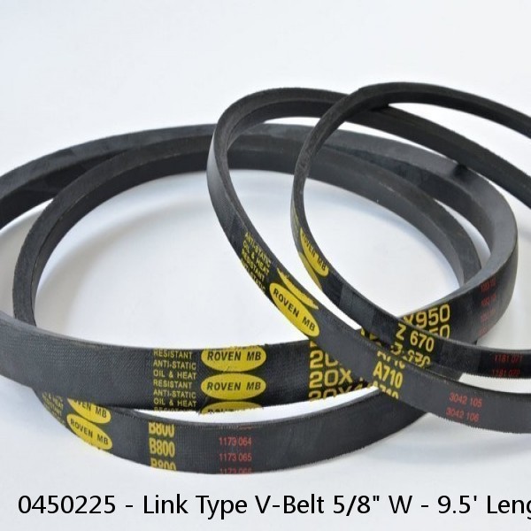 0450225 - Link Type V-Belt 5/8" W - 9.5' Length - Link Type Belting